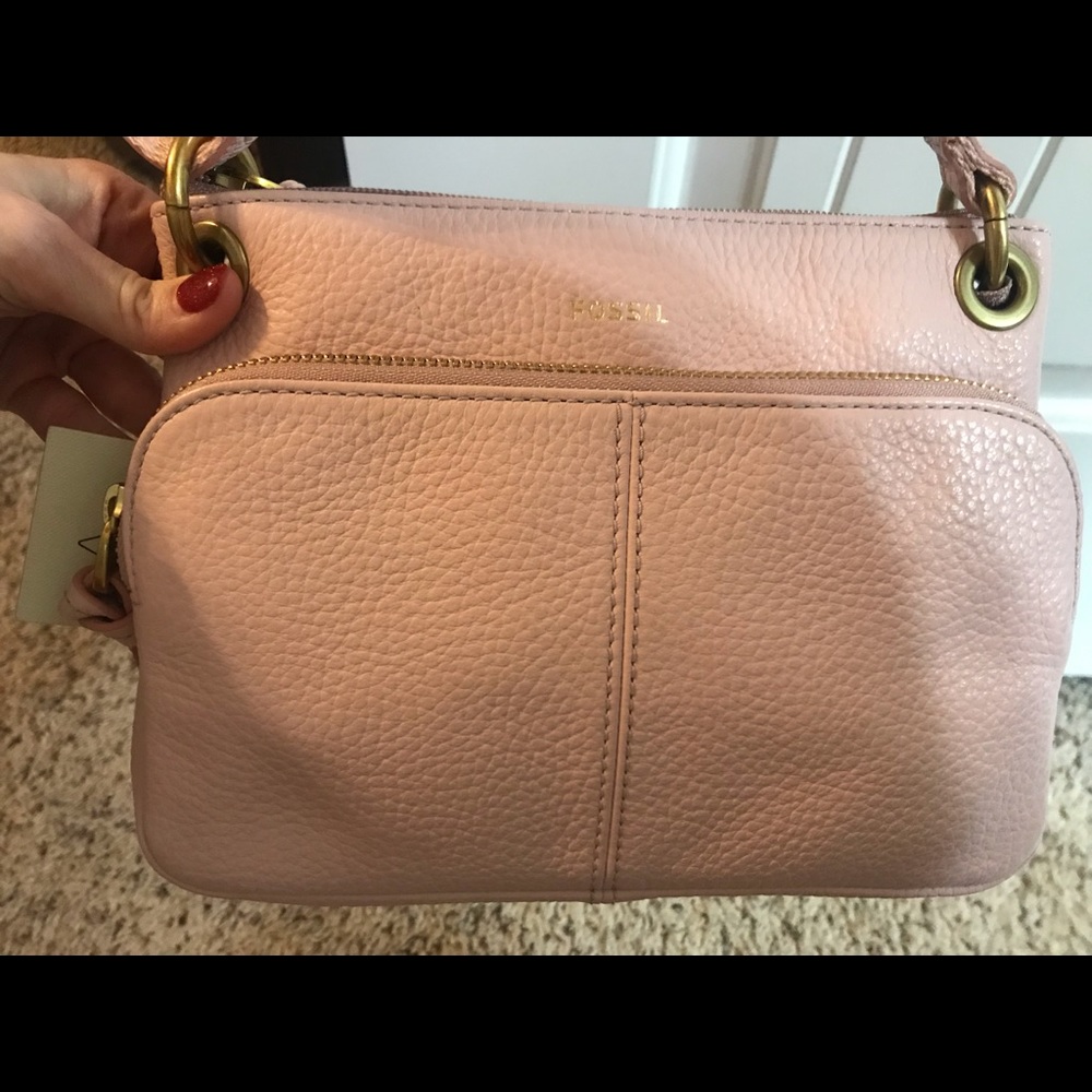 FOSSIL CROSSBODY BAG NWT! DUSTY ROSE COLOR